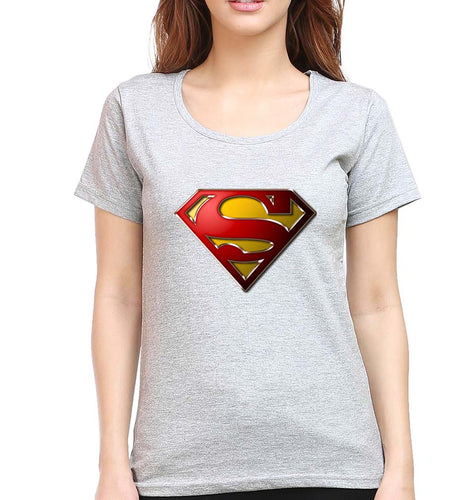 Superman Superhero T-Shirt for Women-Grey Melange-Ektarfa.online