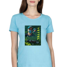 Load image into Gallery viewer, Sebastian Vettel F1 T-Shirt for Women-XS(32 Inches)-Light Blue-Ektarfa.online
