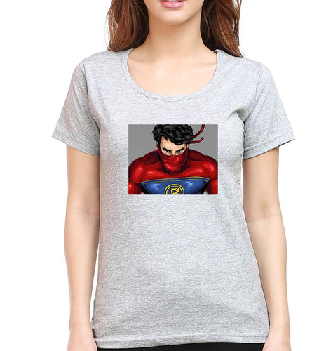Minnal Murali T-Shirt for Women-Grey Melange-Ektarfa.online