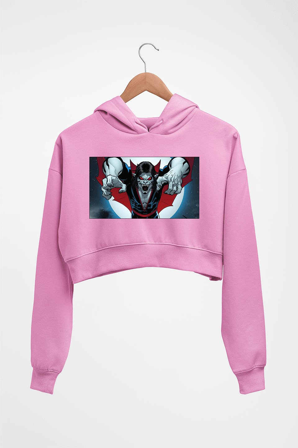 Morbius Crop HOODIE FOR WOMEN-Light Baby Pink-Ektarfa.online