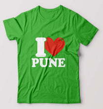 Load image into Gallery viewer, I Love Pune T-Shirt for Men-S(38 Inches)-flag green-Ektarfa.online
