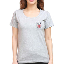 Load image into Gallery viewer, USA Football T-Shirt for Women-Grey Melange-Ektarfa.online
