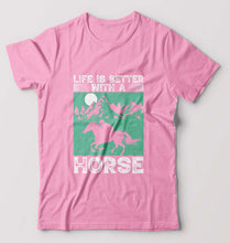 Load image into Gallery viewer, Horse Riding T-Shirt for Men-Light Baby Pink-Ektarfa.online
