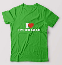 Load image into Gallery viewer, I Love Hyderabad T-Shirt for Men-S(38 Inches)-flag green-Ektarfa.online
