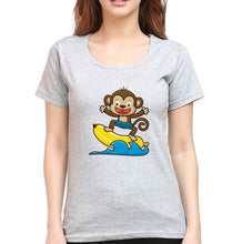 Load image into Gallery viewer, Monkey Banana T-Shirt for Women-Grey Melange-Ektarfa.online
