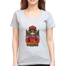 Load image into Gallery viewer, Hip Hop Monkey T-Shirt for Women-Grey Melange-Ektarfa.online

