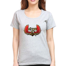 Load image into Gallery viewer, Wings of Strength T-Shirt for Women-Grey Melange-Ektarfa.online
