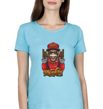 Load image into Gallery viewer, Hip Hop Monkey T-Shirt for Women-Light Blue-Ektarfa.online
