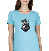 Load image into Gallery viewer, Psychedelic Ganesha T-Shirt for Women-Light Blue-Ektarfa.online
