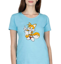 Load image into Gallery viewer, Tails Sonic T-Shirt for Women-Light Blue-Ektarfa.online
