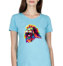 Load image into Gallery viewer, Lion T-Shirt for Women-Light Blue-Ektarfa.online
