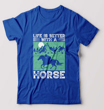 Load image into Gallery viewer, Horse Riding T-Shirt for Men-Royal Blue-Ektarfa.online
