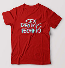 Load image into Gallery viewer, Sex Drugs Techno T-Shirt for Men-Red-Ektarfa.online
