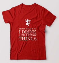 Load image into Gallery viewer, GOT Game of Thrones I Drink And Know Things T-Shirt for Men-Red-Ektarfa.online
