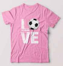 Load image into Gallery viewer, Love Football T-Shirt for Men-S(38 Inches)-Light Baby Pink-Ektarfa.online
