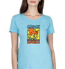 Load image into Gallery viewer, Keith Haring T-Shirt for Women-Light Blue-Ektarfa.online
