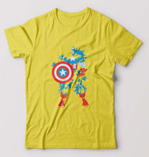 Load image into Gallery viewer, Captain America Superhero T-Shirt for Men-Yellow-Ektarfa.online
