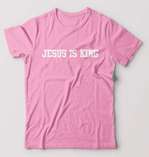 Load image into Gallery viewer, Jesus is King T-Shirt for Men-Light Baby Pink-Ektarfa.online
