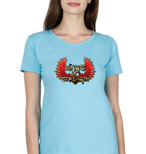 Load image into Gallery viewer, Wings of Strength T-Shirt for Women-Light Blue-Ektarfa.online
