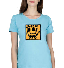 Load image into Gallery viewer, Keith Haring Funny T-Shirt for Women-Light Blue-Ektarfa.online
