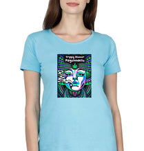 Load image into Gallery viewer, Trippy Stoner Psychedelic T-Shirt for Women-Light Blue-Ektarfa.online
