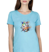 Load image into Gallery viewer, Tiger T-Shirt for Women-Sky Blue-Ektarfa.online
