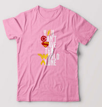 Load image into Gallery viewer, You Can&#39;t Save The World Alone Justice League T-Shirt for Men-Light Baby Pink-Ektarfa.online
