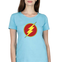 Load image into Gallery viewer, Flash Superhero T-Shirt for Women-Light Blue-Ektarfa.online
