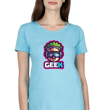 Load image into Gallery viewer, Geek T-Shirt for Women-Light Blue-Ektarfa.online
