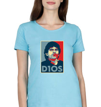 Load image into Gallery viewer, Diego Maradona T-Shirt for Women-Light Blue-Ektarfa.online
