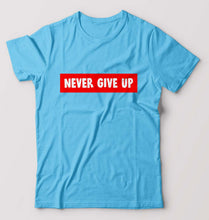 Load image into Gallery viewer, Never Give UP T-Shirt for Men-Light Blue-Ektarfa.online
