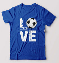 Load image into Gallery viewer, Love Football T-Shirt for Men-S(38 Inches)-Royal Blue-Ektarfa.online
