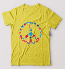 Load image into Gallery viewer, Trippy Psychedelic Peace T-Shirt for Men-Yellow-Ektarfa.online
