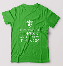 Load image into Gallery viewer, GOT Game of Thrones I Drink And Know Things T-Shirt for Men-Flag Green-Ektarfa.online
