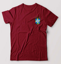 Load image into Gallery viewer, Brazil Football T-Shirt for Men-S(38 Inches)-Maroon-Ektarfa.online
