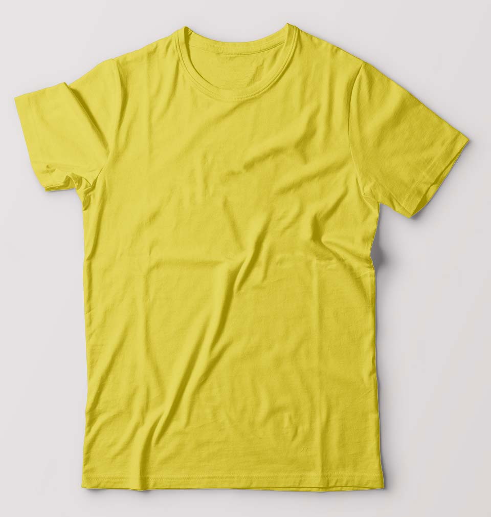 Plain Yellow Half Sleeves T-Shirt For Men-Ektarfa.co.in