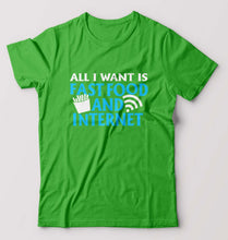 Load image into Gallery viewer, Fast Food and Internet T-Shirt for Men-Flag Green-Ektarfa.online
