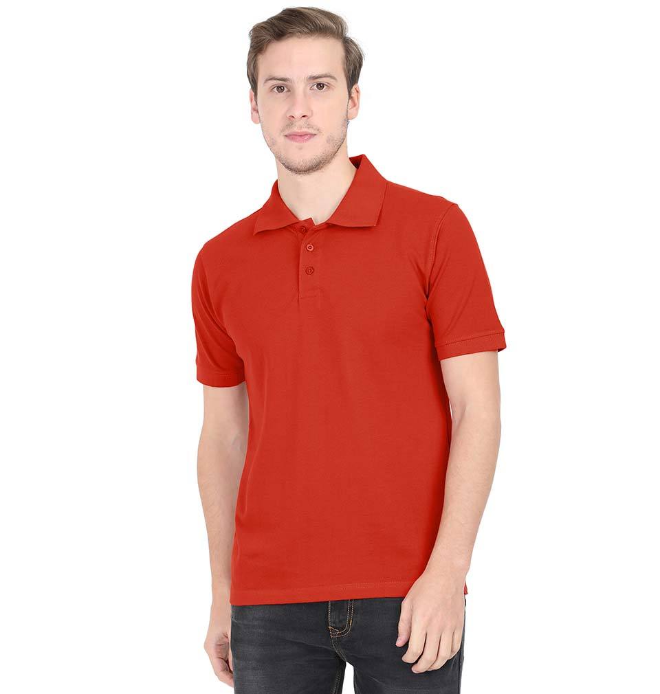 Plain Red Polo/Collar T-Shirt For Men-ektarfa.com