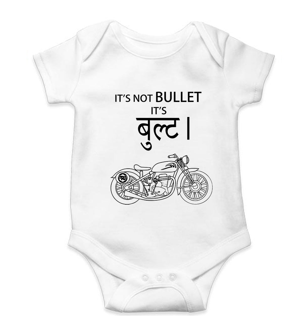 Royal Enfield Bullet Kids Romper For Baby Boy/Girl-White-Ektarfa.online