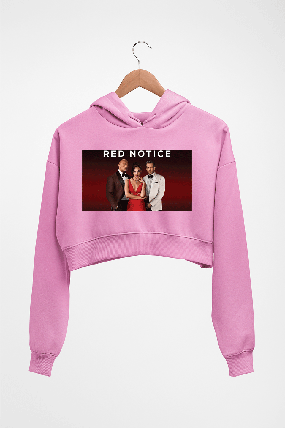 Red Notice Crop HOODIE FOR WOMEN-Light Baby Pink-Ektarfa.online