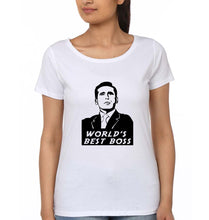 Load image into Gallery viewer, Michael Scott Best Boss T-Shirt for Women-White-Ektarfa.online
