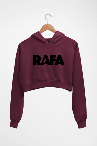 Rafael Nadal (RAFA) Crop HOODIE FOR WOMEN-Maroon-Ektarfa.online