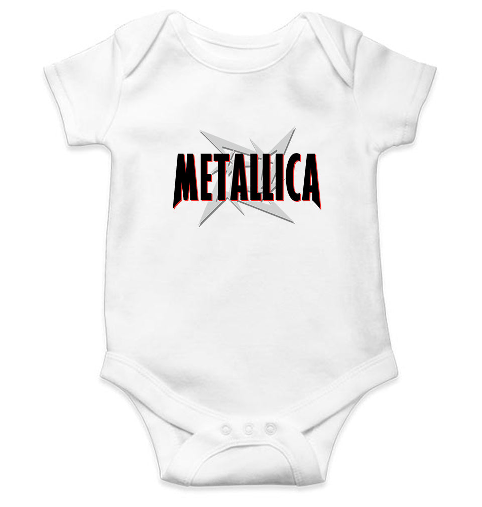 Metallica Kids Romper For Baby Boy/Girl-0-5 Months(18 Inches)-White-Ektarfa.online