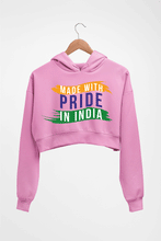 Load image into Gallery viewer, Made in India Crop HOODIE FOR WOMEN-Light Baby Pink-Ektarfa.online
