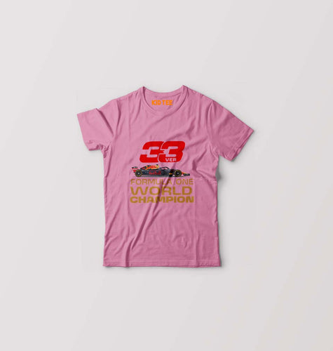 Max Verstappen F1 World Championship Kids T-Shirt for Boy/Girl-Pink-Ektarfa.online