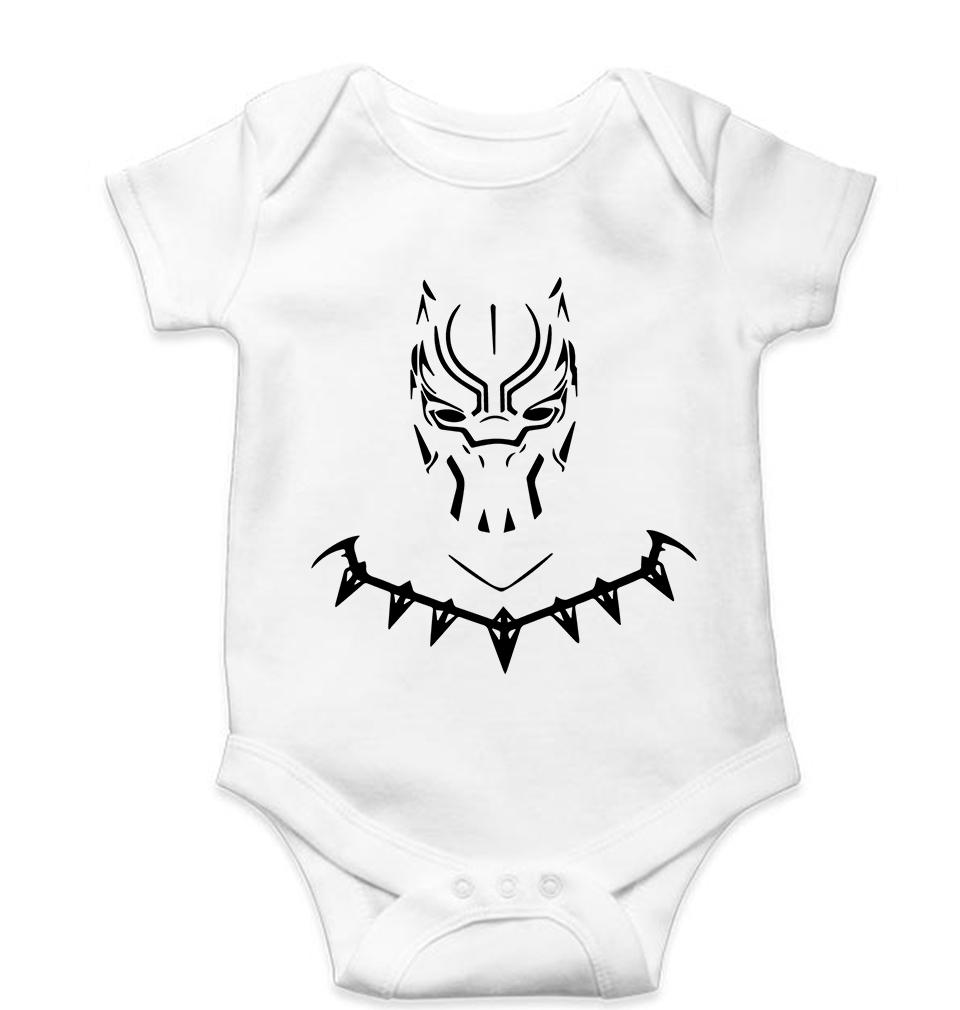 Black Panther Superhero Kids Romper For Baby Boy/Girl-White-Ektarfa.online