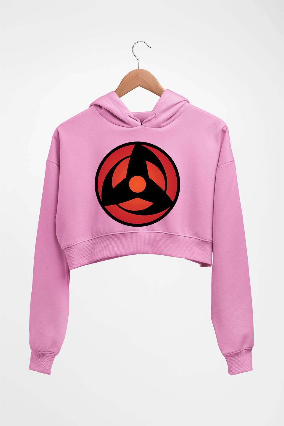 Sharingan Crop HOODIE FOR WOMEN-Light Baby Pink-Ektarfa.online