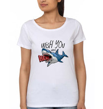Load image into Gallery viewer, Shark T-Shirt for Women-White-Ektarfa.online
