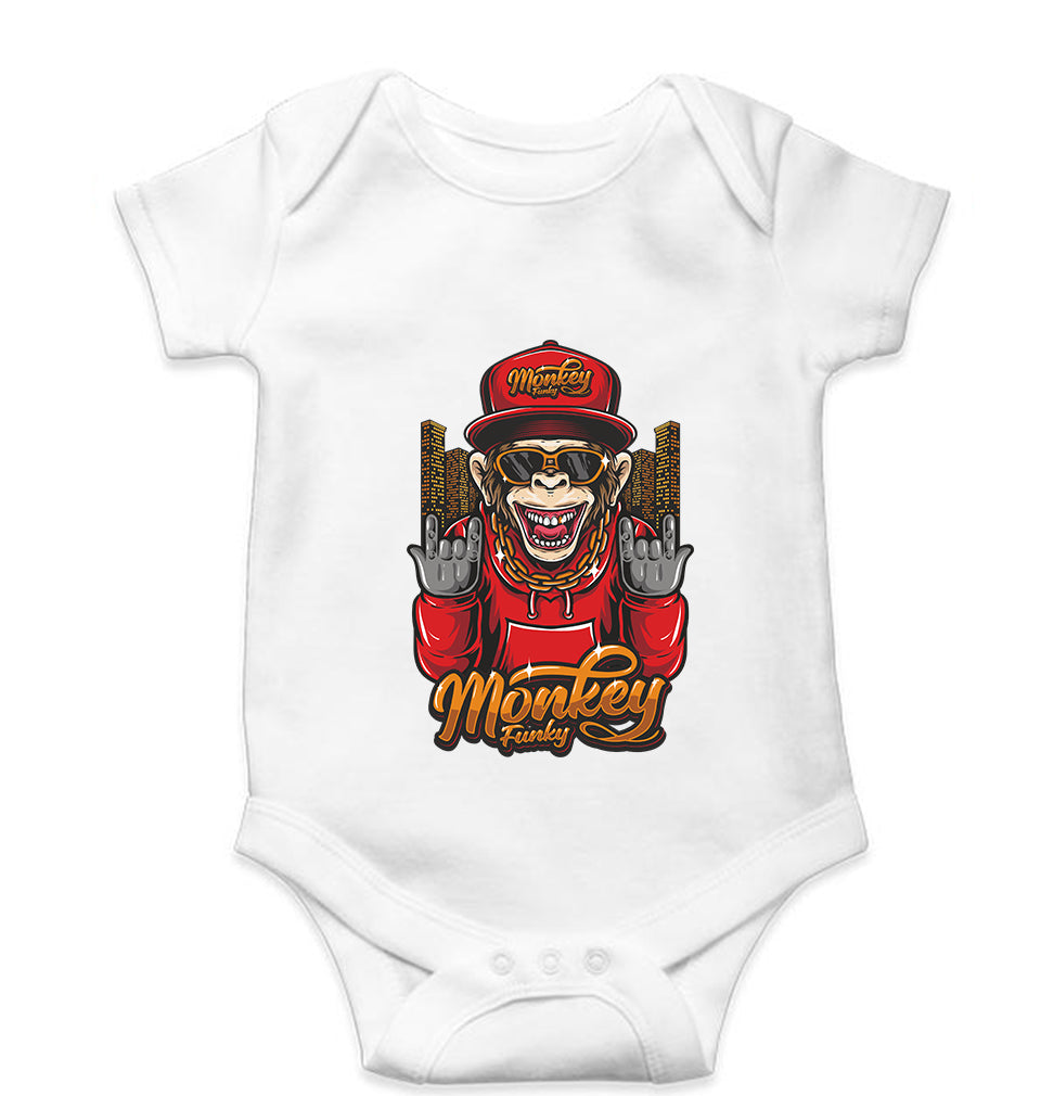 Hip Hop Monkey Kids Romper For Baby Boy/Girl-0-5 Months(18 Inches)-White-Ektarfa.online