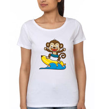 Load image into Gallery viewer, Monkey Banana T-Shirt for Women-White-Ektarfa.online
